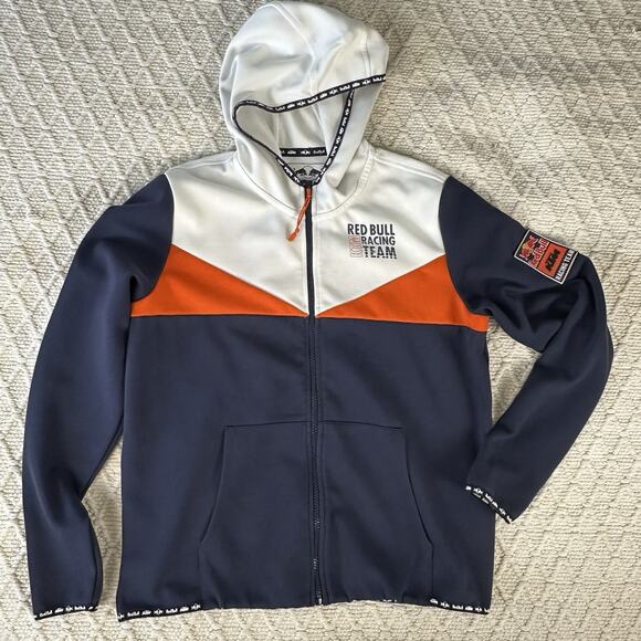 Red Bull KTM Racing Team Full Zip Hoodie Sweatshirt Size Medium Moto Colorblock - Picture 1 of 8